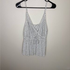 Abercrombie & Fitch White Polka Dot Babydoll Women's Tank